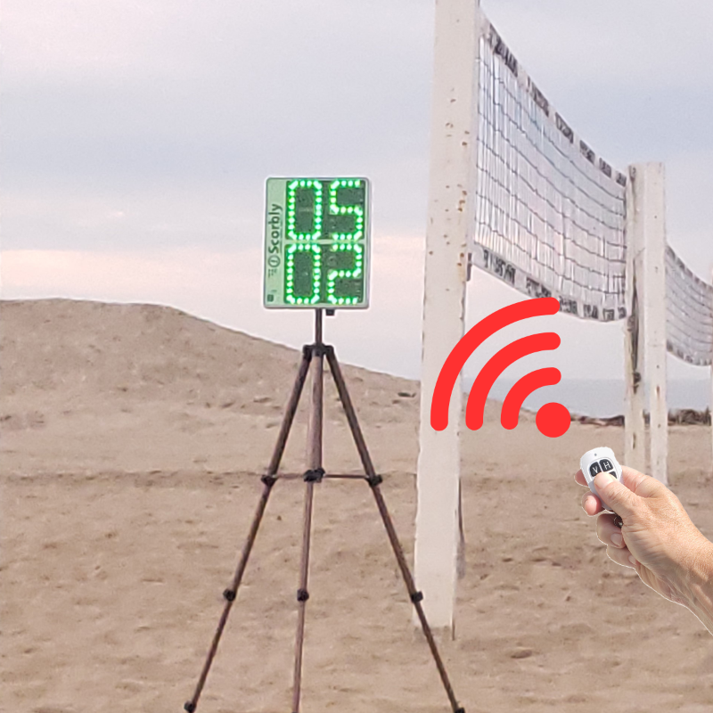 Remote controlled volleyball scoreboard