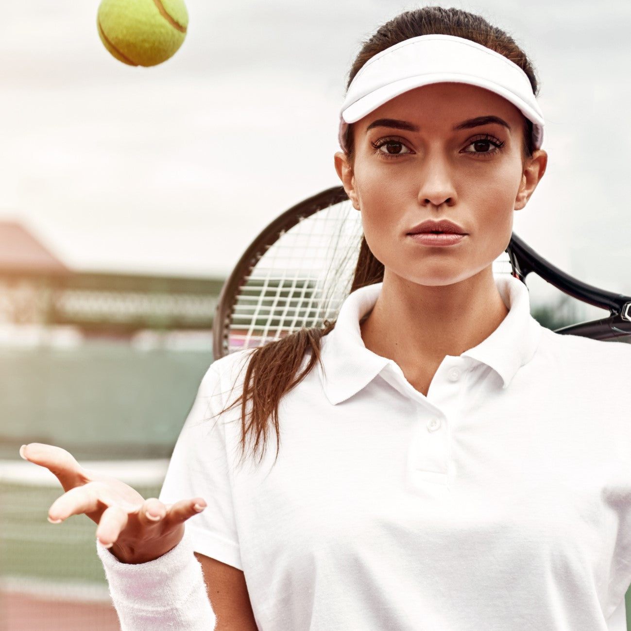 Focused Female Tennis Player